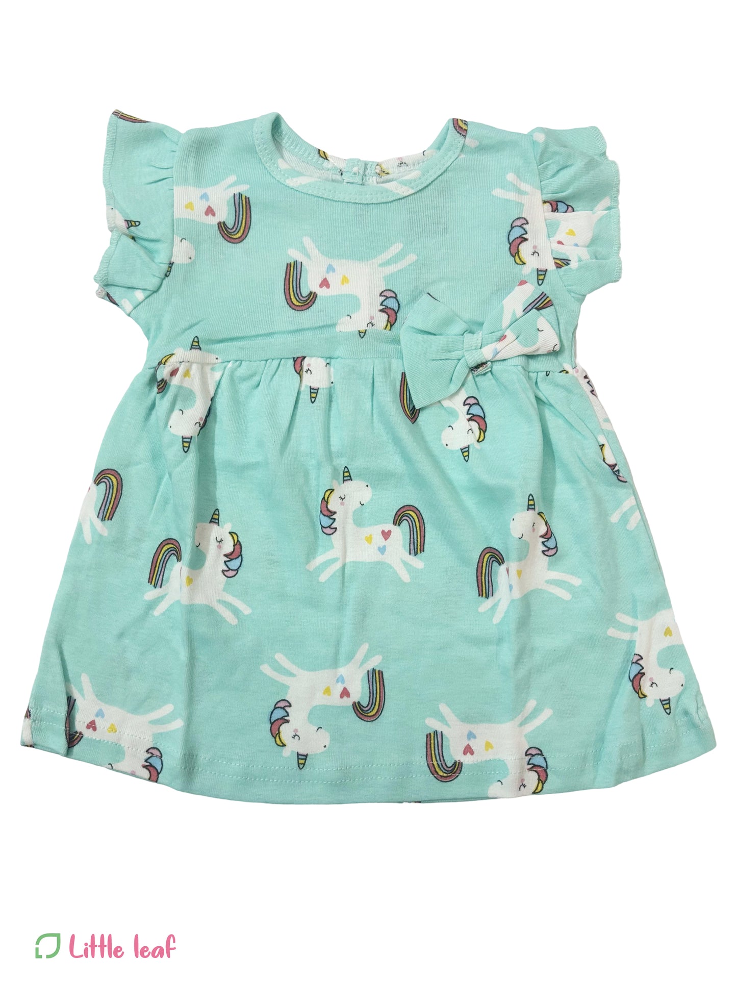 Green Rainbow Horse Cotton Frocks