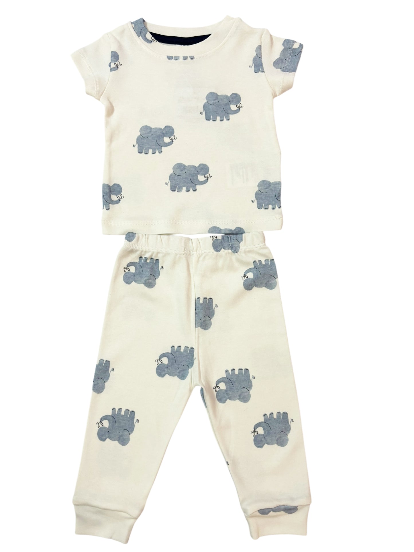 Unisex Cotton Night Suite - White Elephant