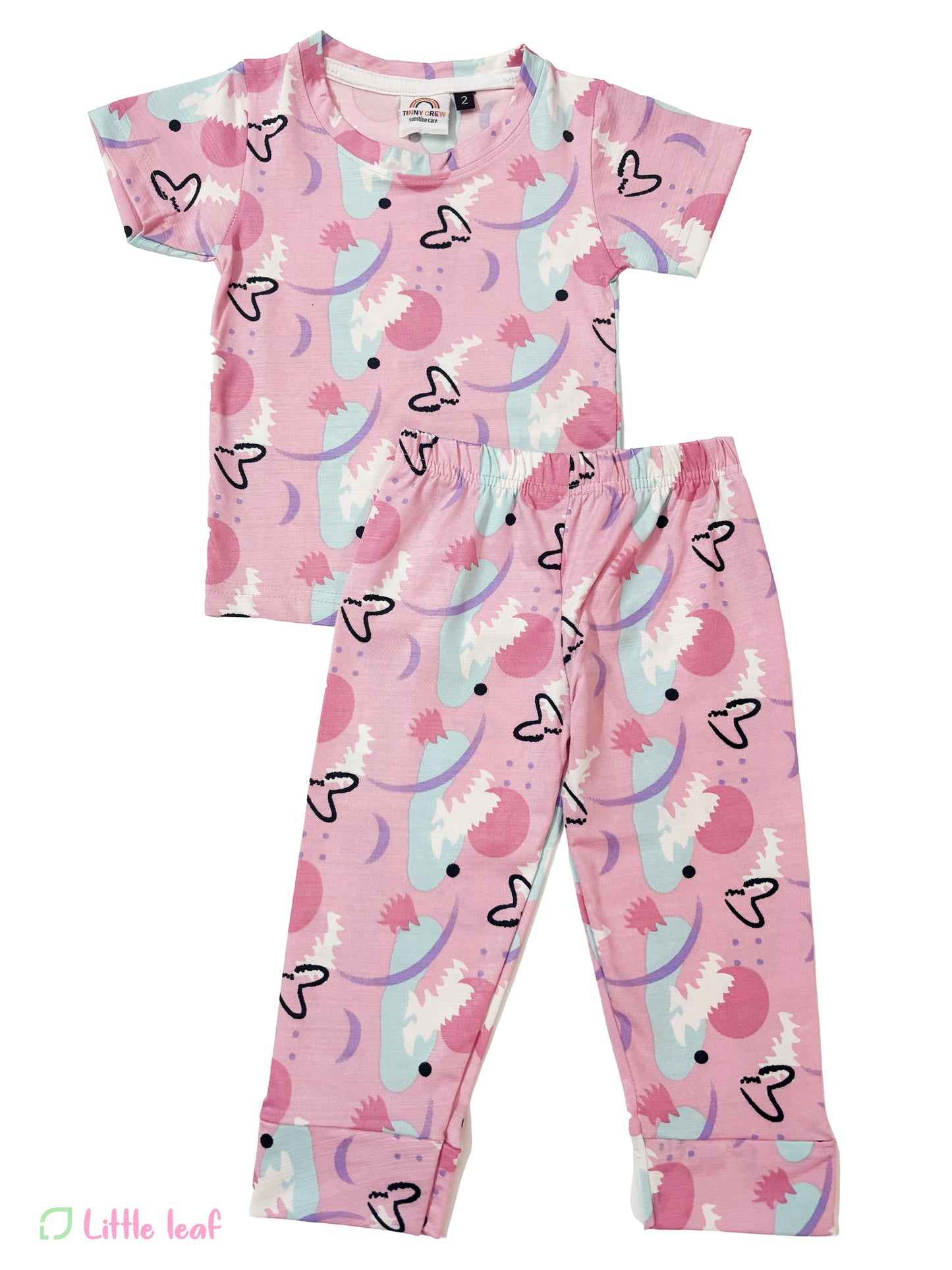 Pink Snow ball Fabric Night Suit