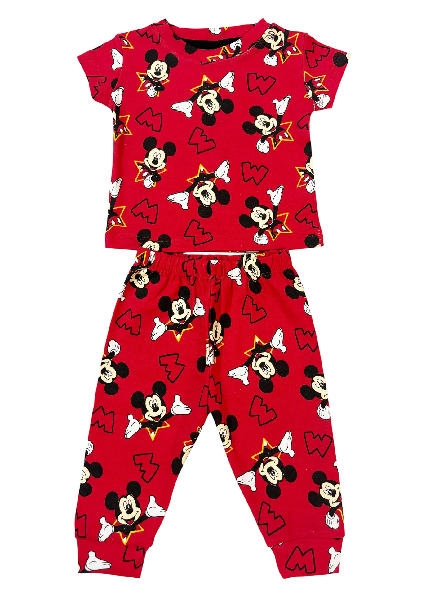 Unisex Cotton Night Suite - Red Micky