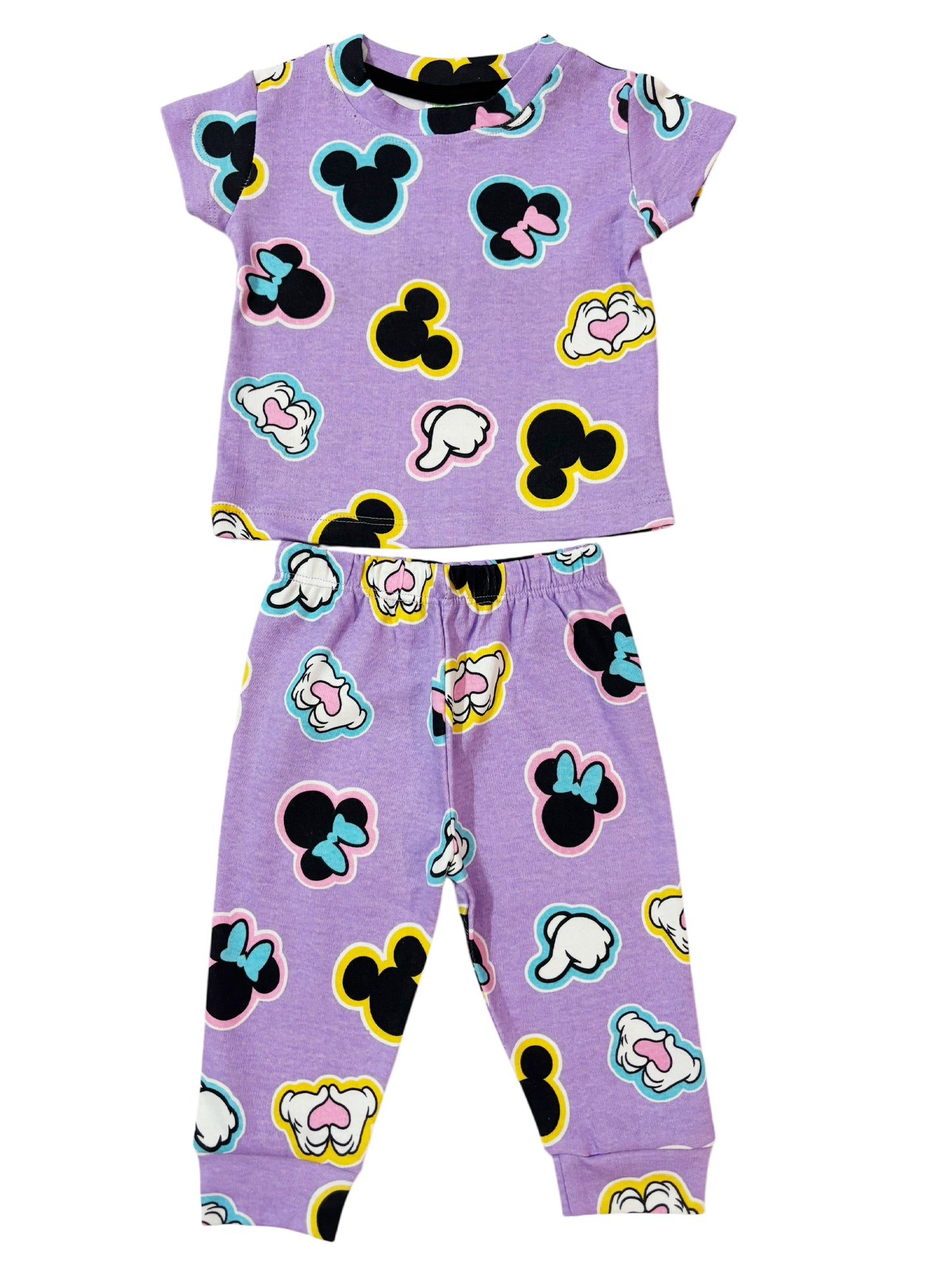 Unisex Cotton Night Suite - Purple Micky