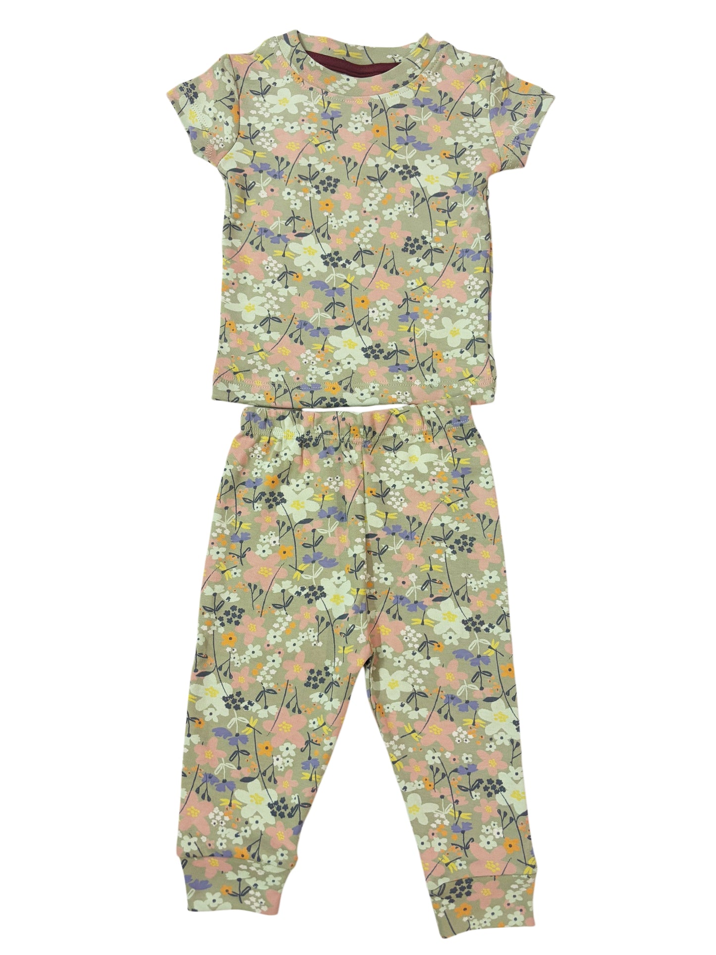 Unisex Cotton Night Suite - Grey Floral
