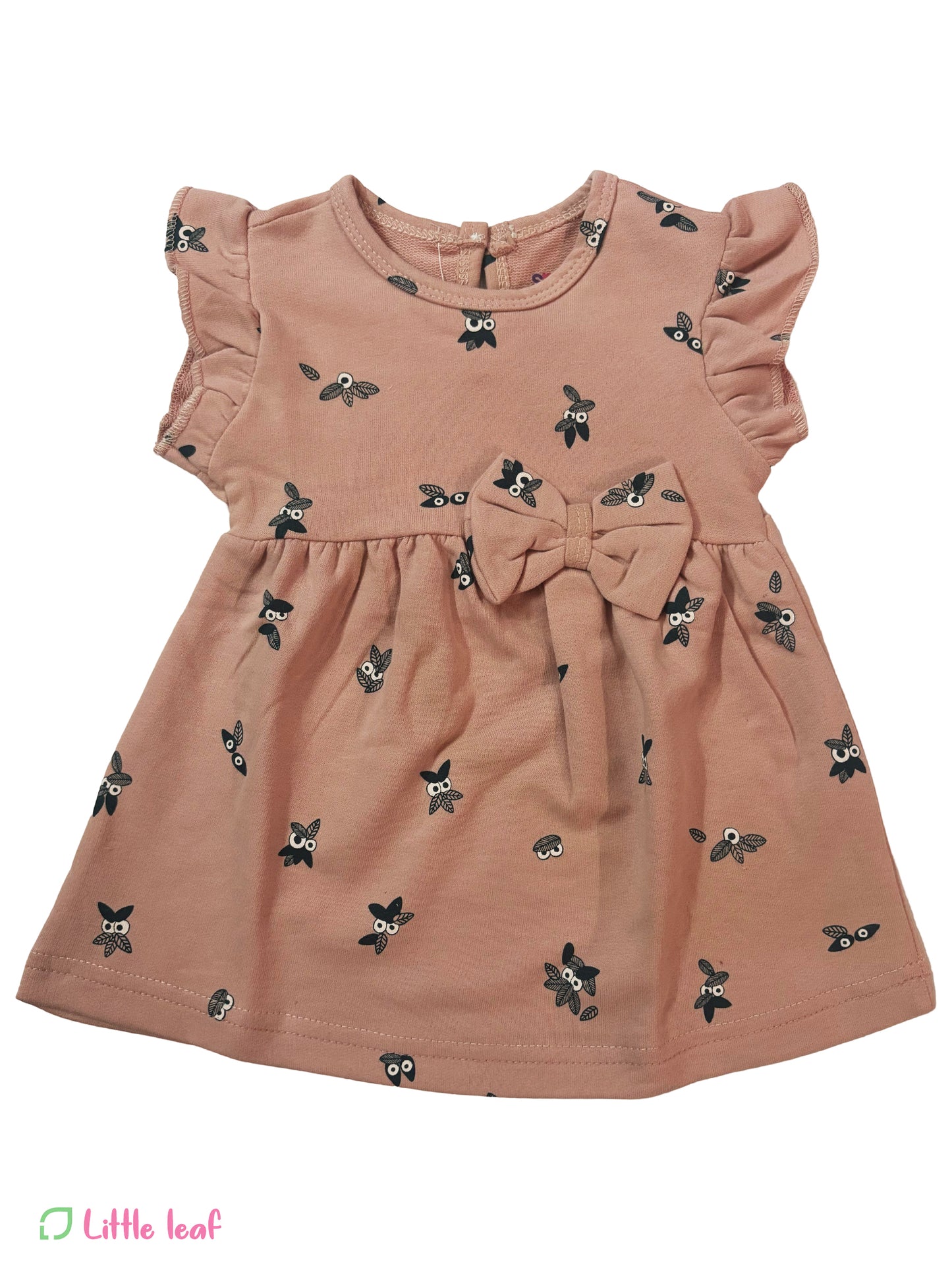 Dusty Pink Leaves Cotton Frocks