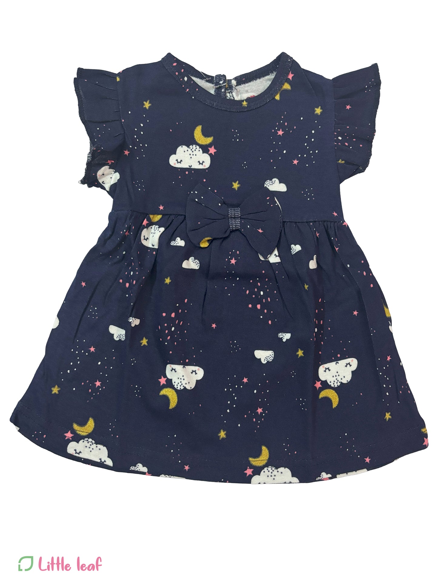 Navy Blue Clouds Cotton Frocks