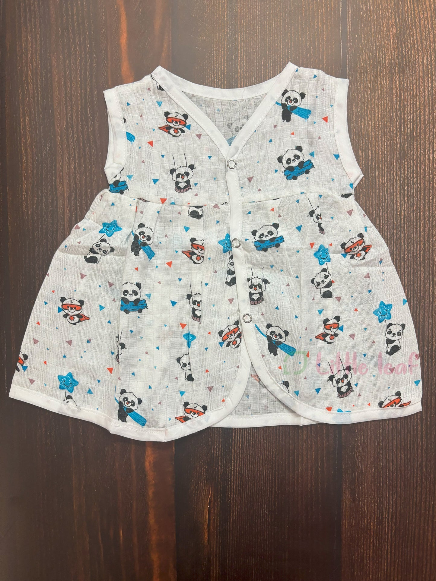 Muslin Chest Cut Panda Frocks