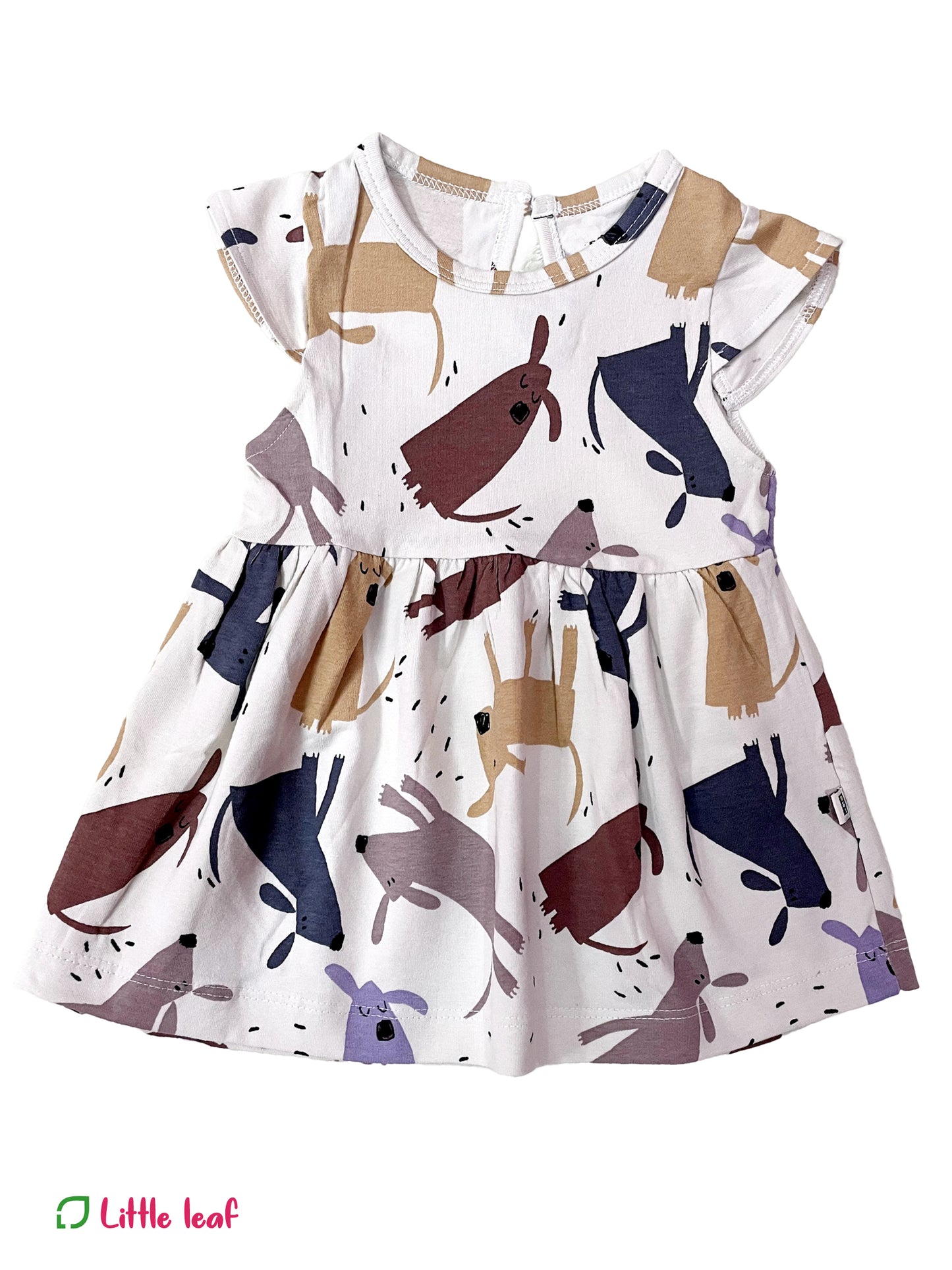 Cotton Soft Frock - White sandal cartoon