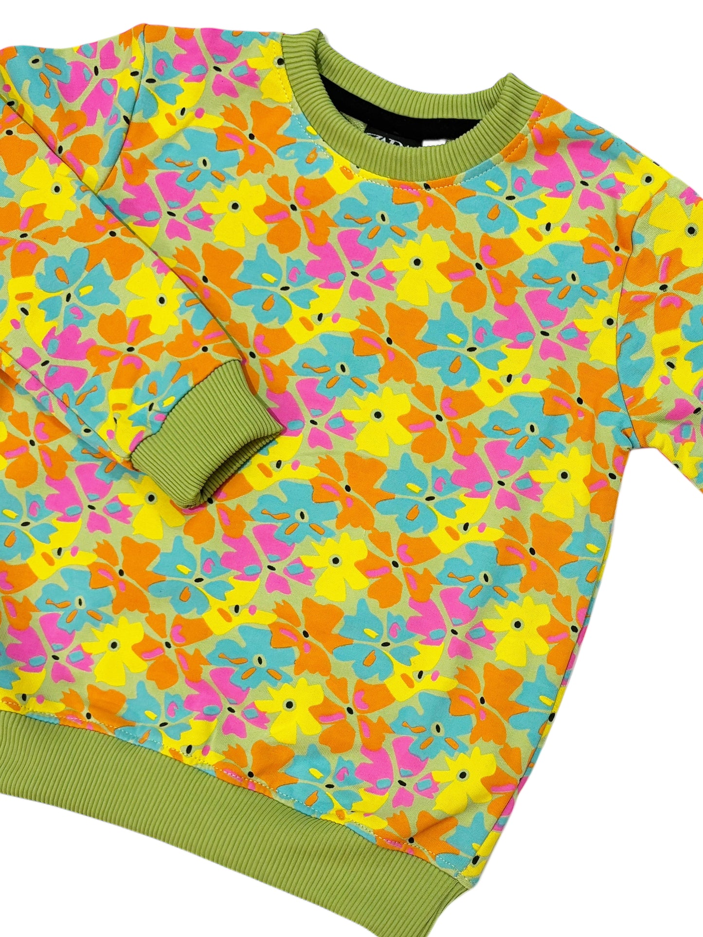 Cotton Jogger Set Light Green Pink mixed pattern