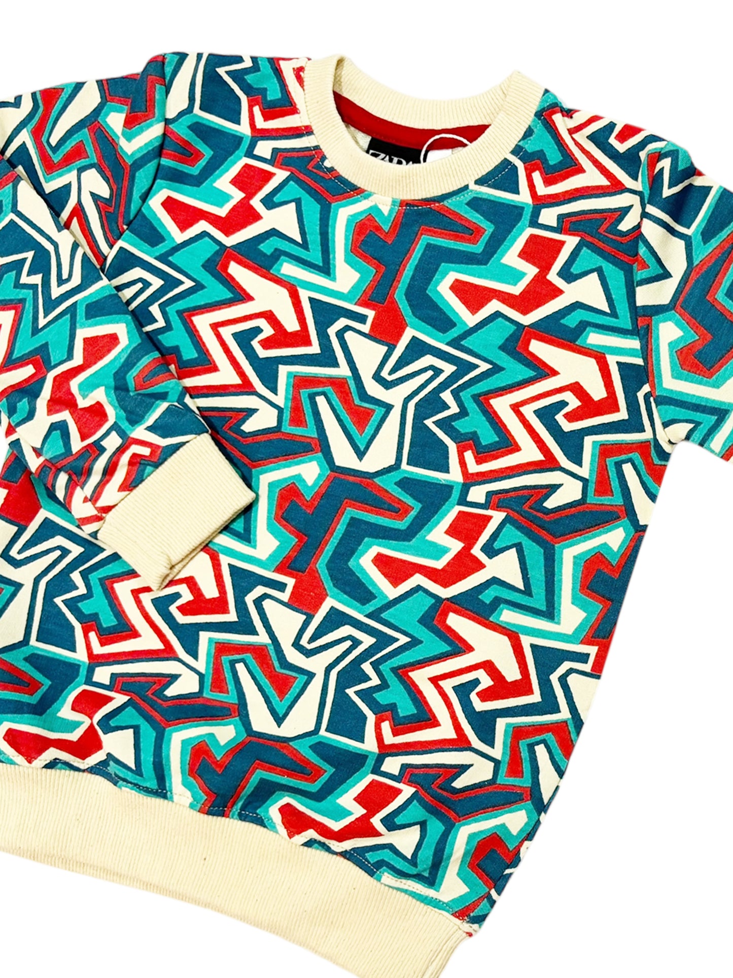 Cotton Jogger Set Sandal cyan multi pattern