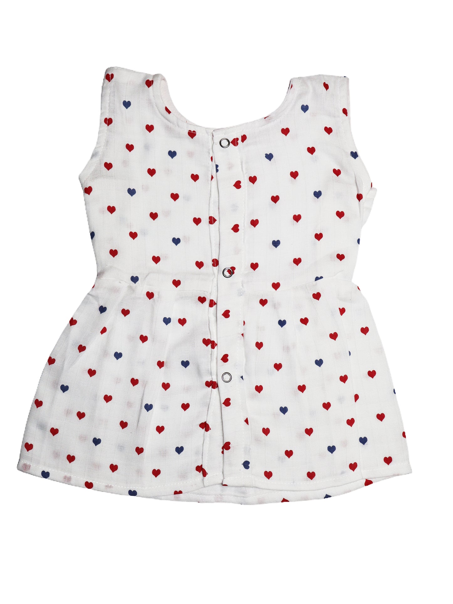 Muslin Heart Print Frock
