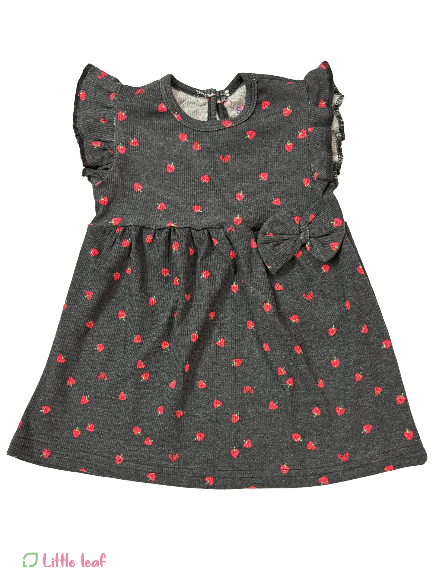 Black Strawberry Cotton Frocks