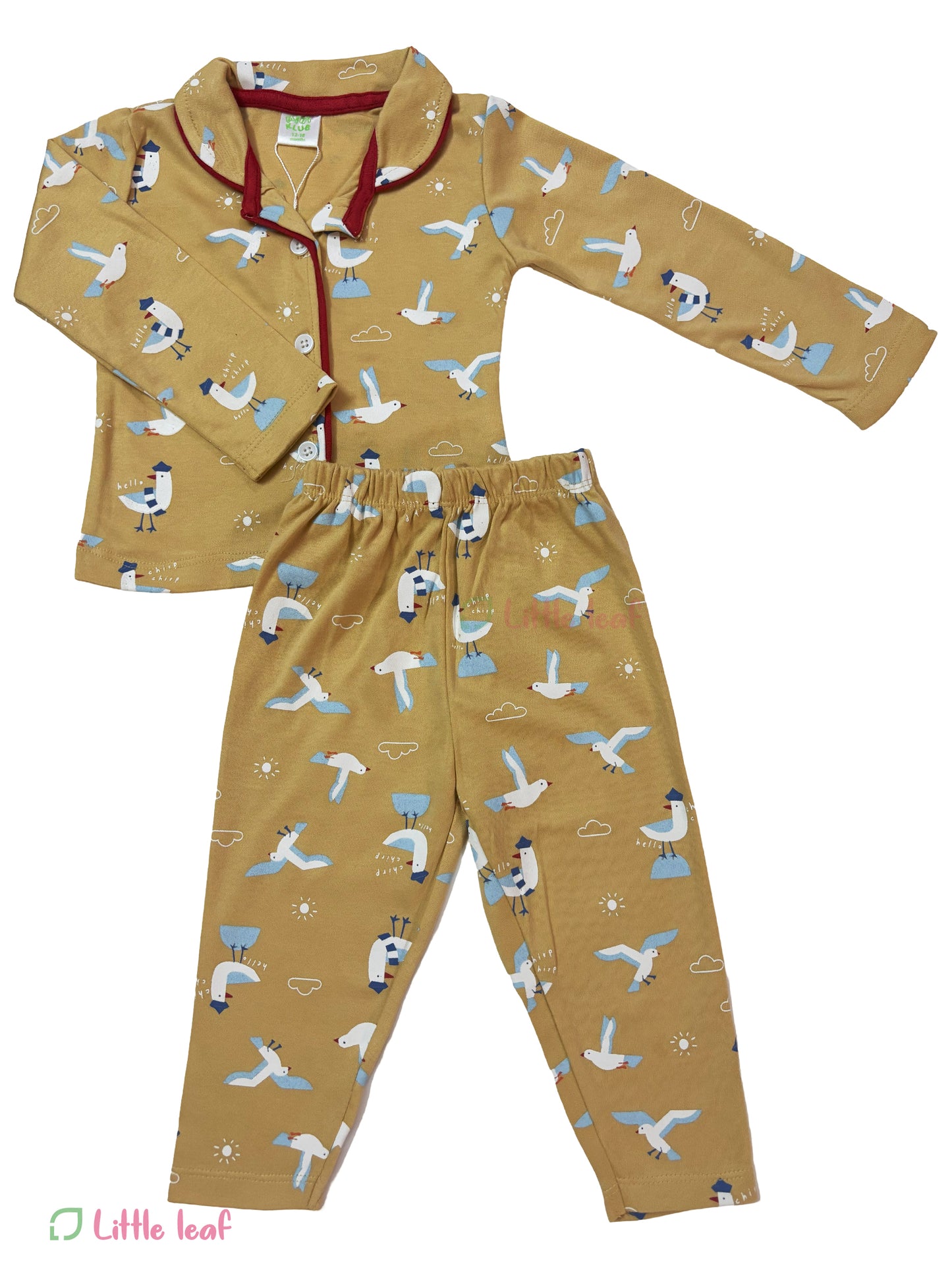 Mustard Bird Night Suit