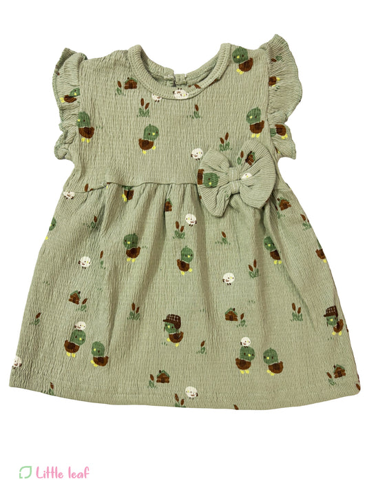 Dusty Green Floral Cotton Frocks