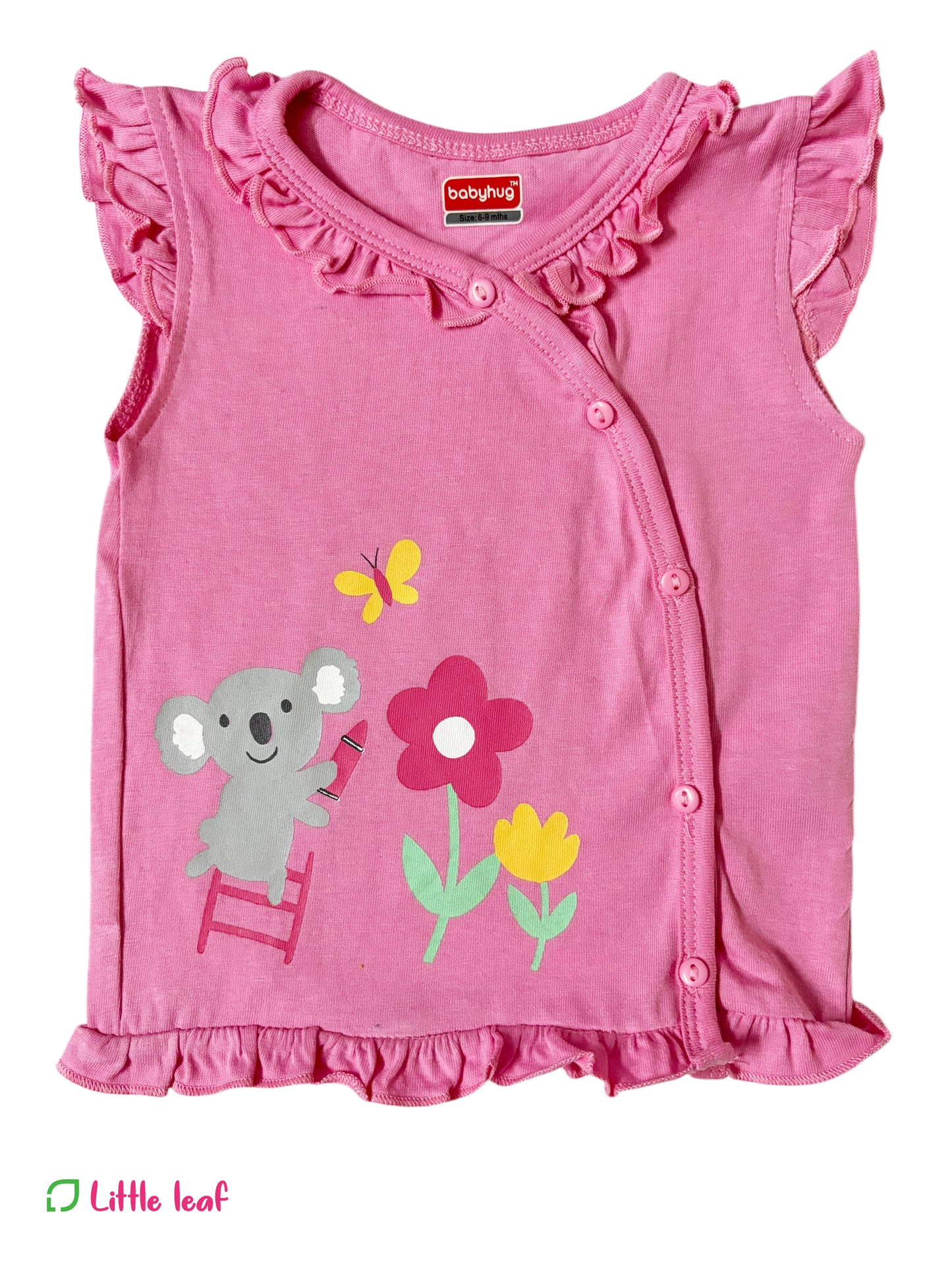 Pink Bear Tops  Cotton Sleeveless