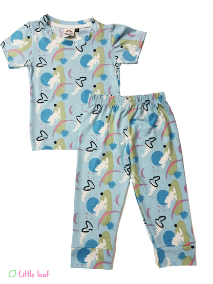 Blue Snow ball Fabric Night Suit