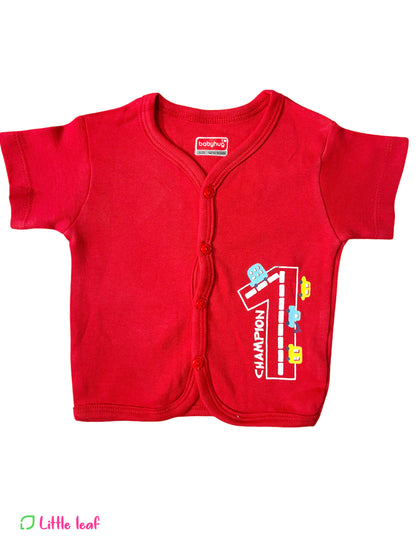 Blue Red Cotton Jabla Half Sleeve Combo Pack of 2