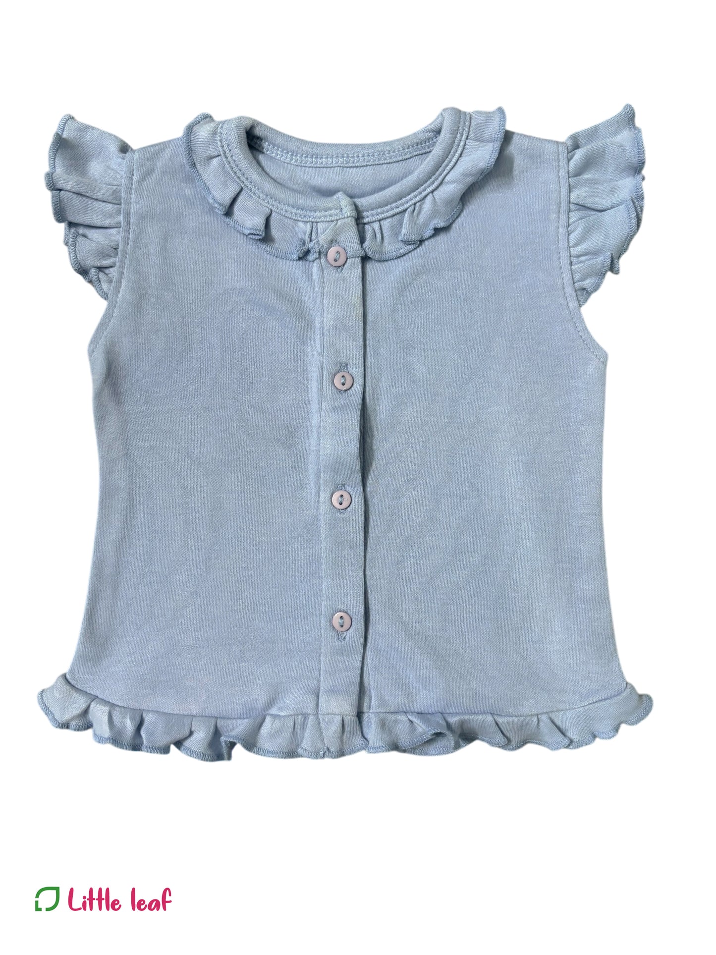 Blue Cotton Jabla Sleeveless