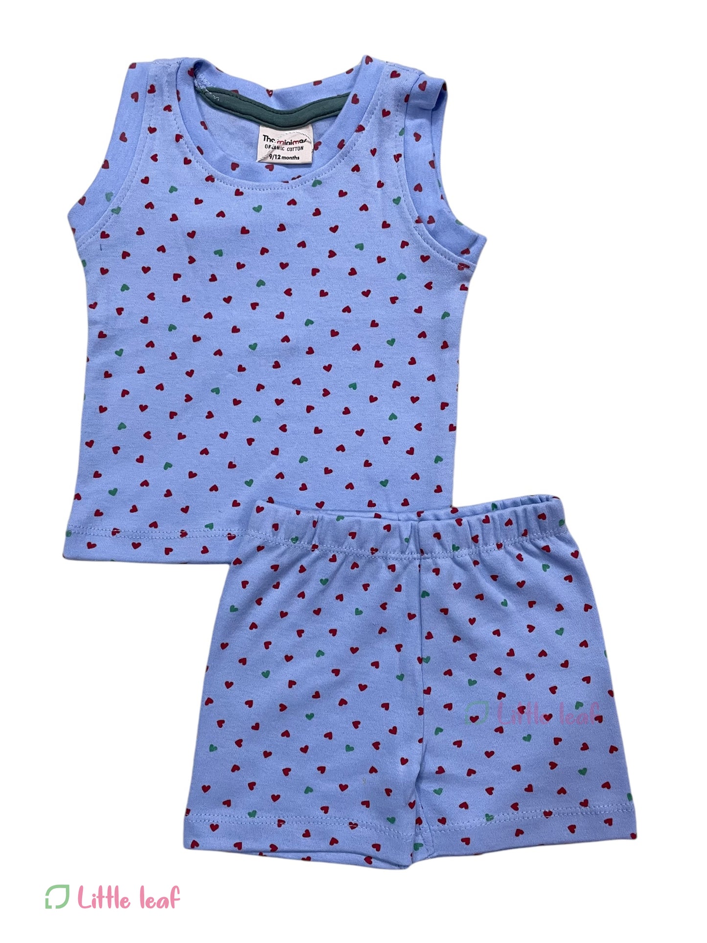 Blue hearts cotton sleeveless set