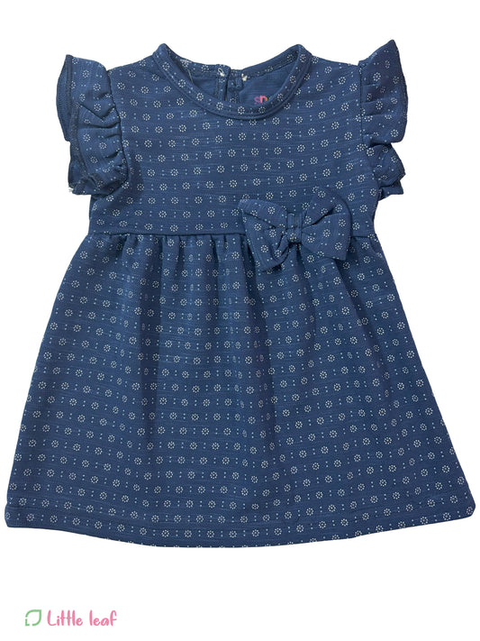 Dark Blue white floral Cotton Frocks