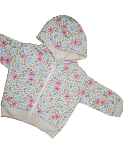 Soft Cotton Pink Floral Hoodie Unisex