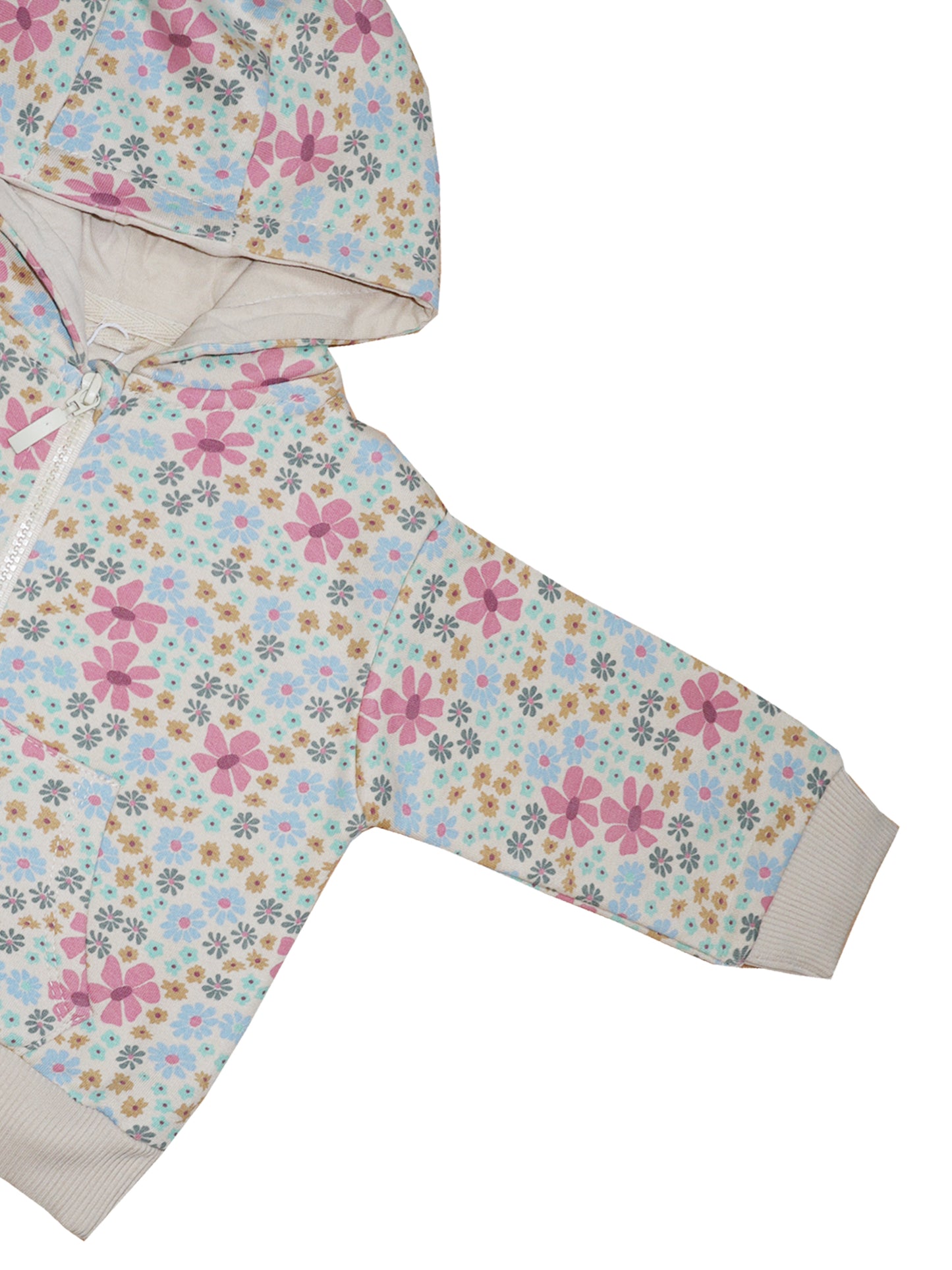 Soft Cotton Pink Floral Hoodie Unisex