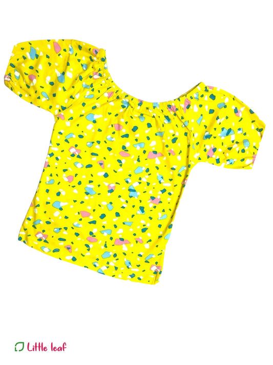 Girls Moon Top - Yellow Patches