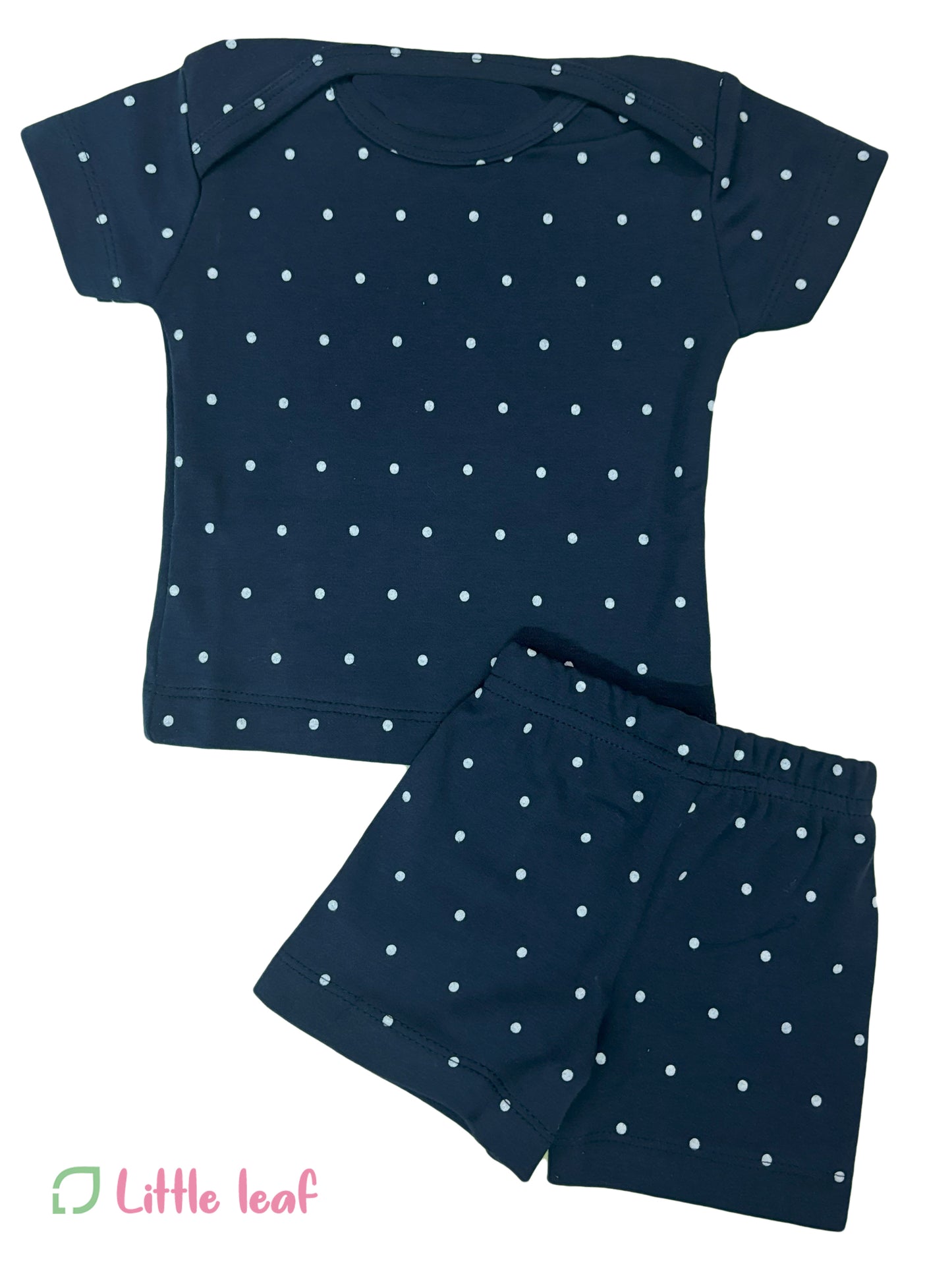 Envelope HS Cotton Blue White Polka Shorts Set