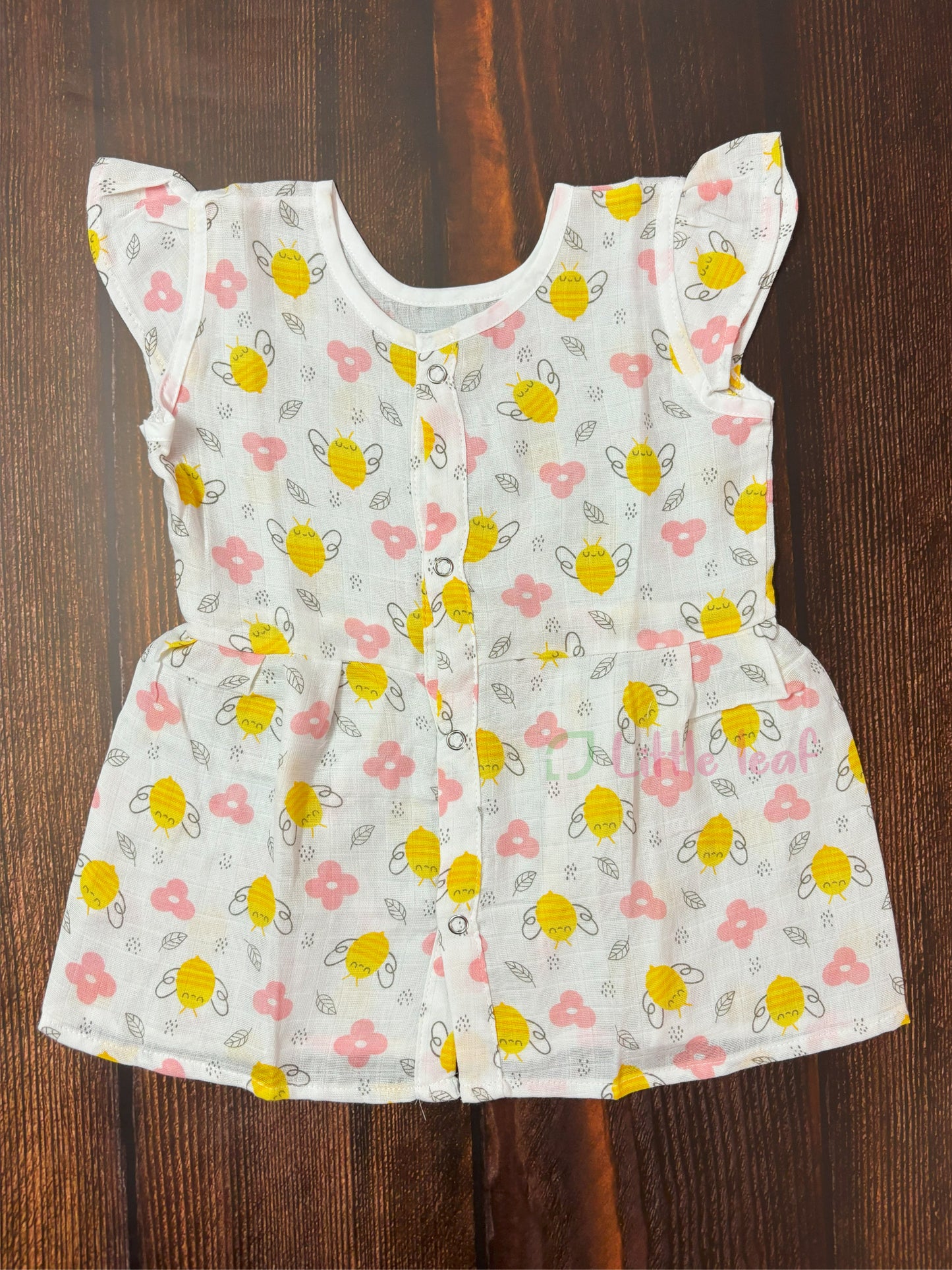 Muslin Frill Frocks - Yellow Bee