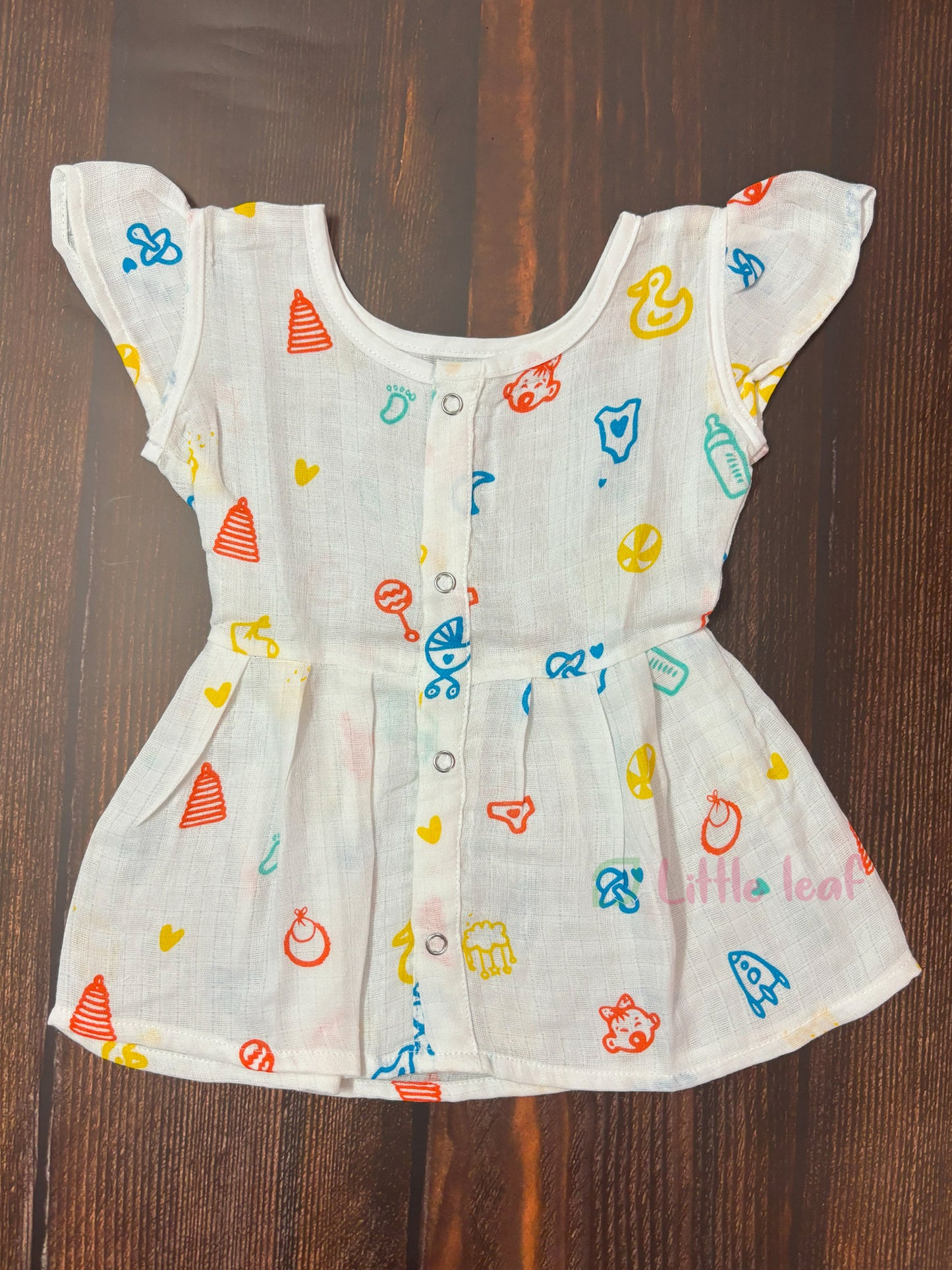 Muslin Frill Frocks - Baby print