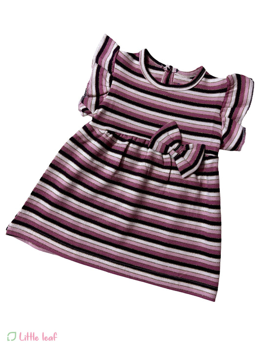 White Pink Stripes Cotton Frocks