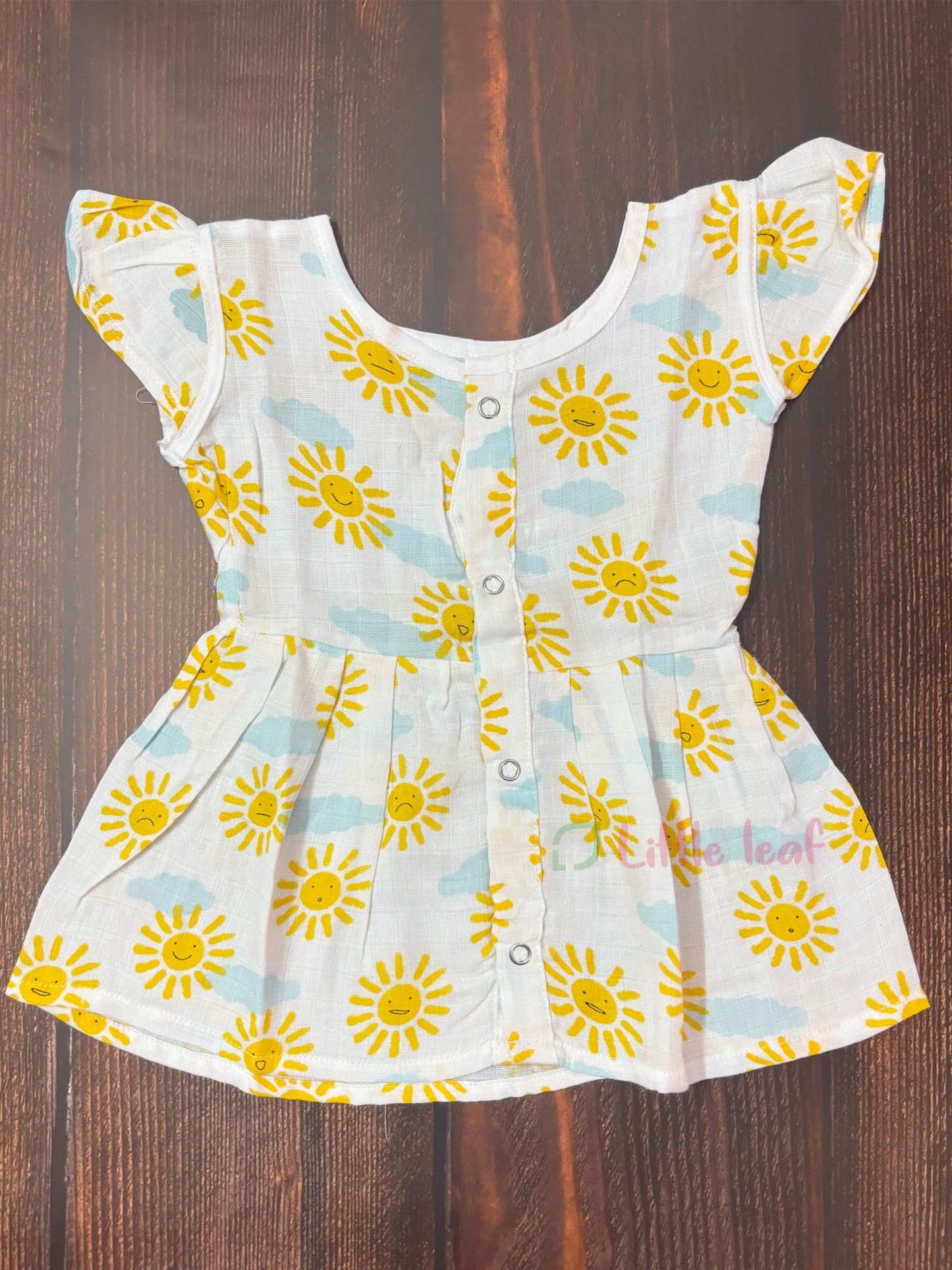 Muslin Frill Frocks - Yellow Sun Cloud