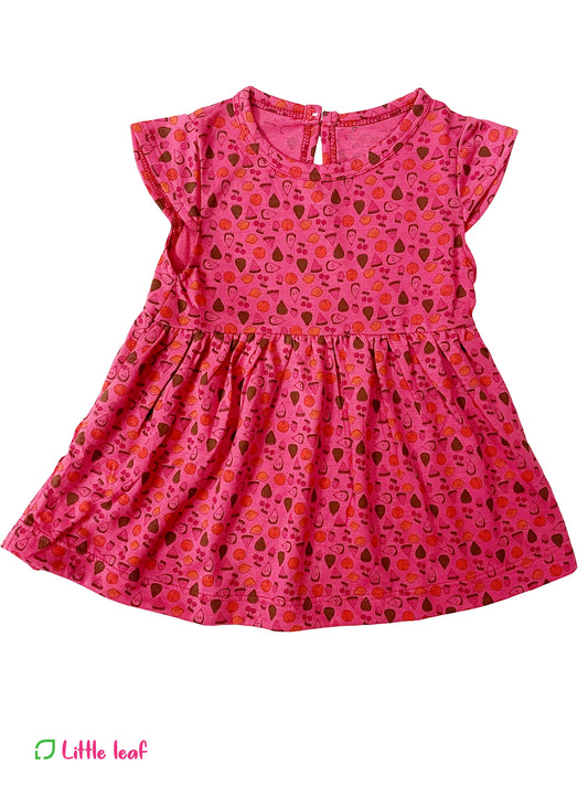 Cotton Soft  Frock - Red Fruits