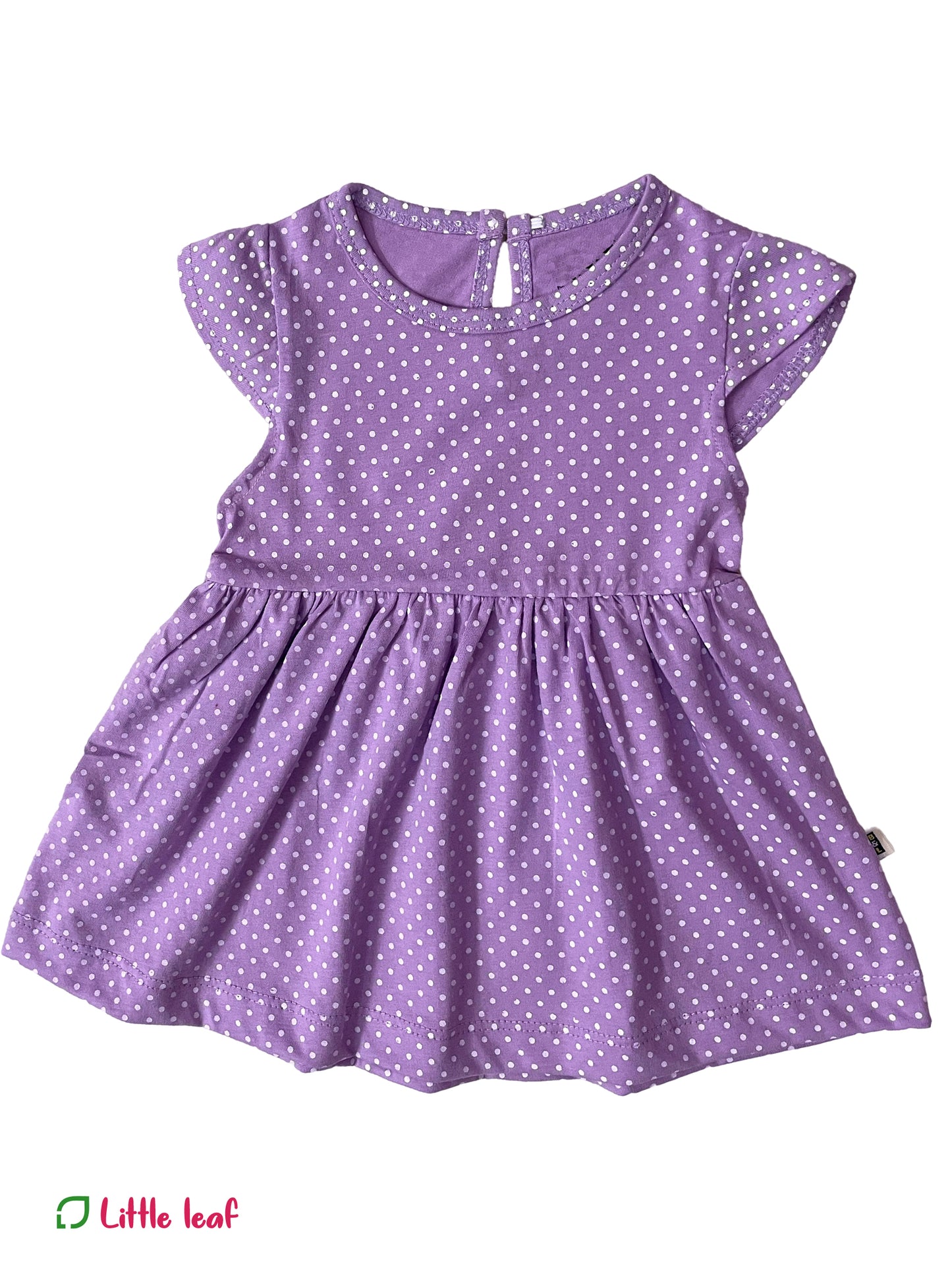 Cotton Soft  Frock - Violet Polka