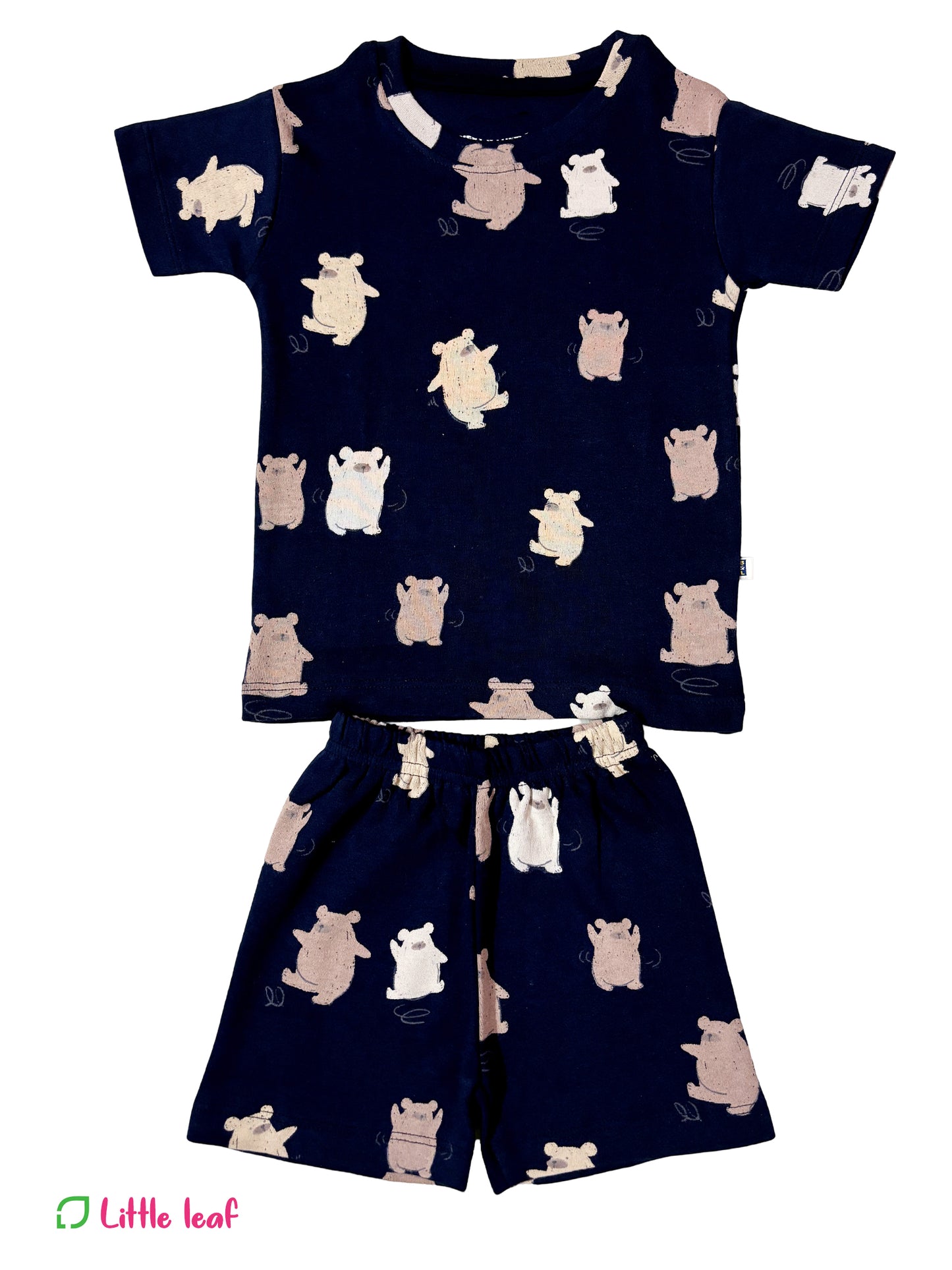 Interlock Half Sleeve Sets- Dark Blue Bear