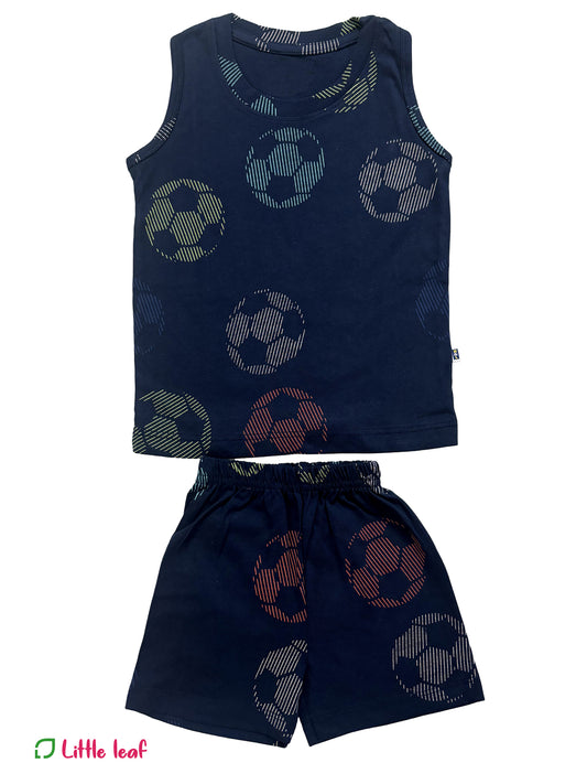 Vest shorts set - Dark Blue Ball