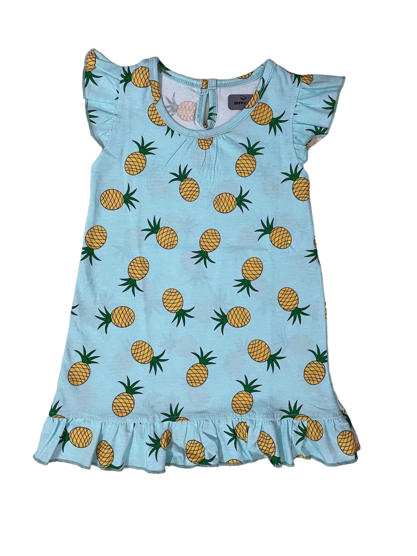 Blue pineapple A-line frill frock