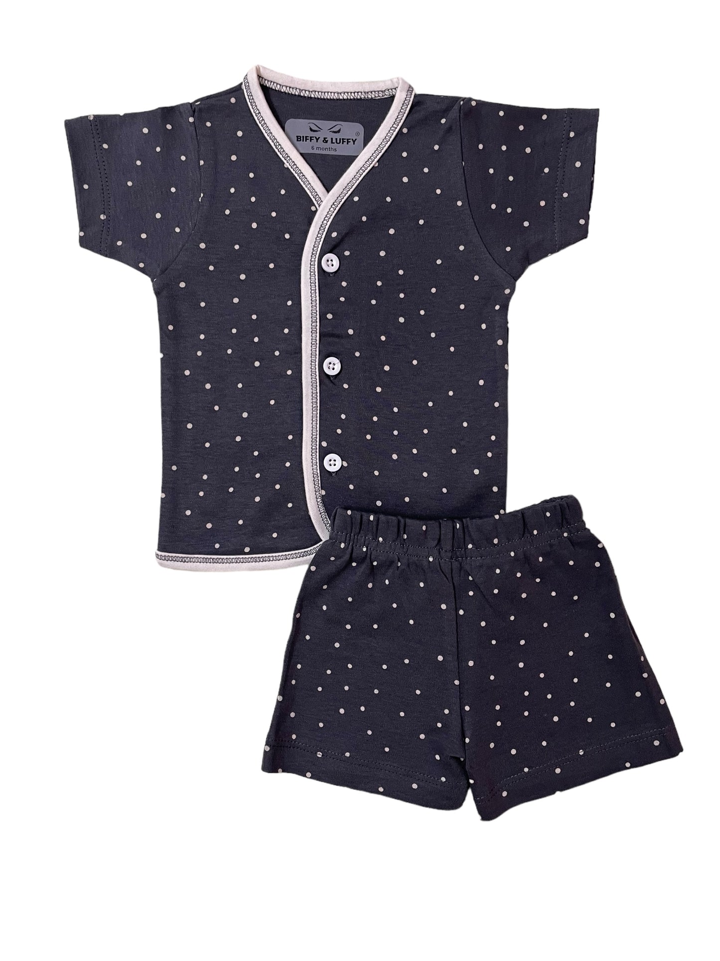 Dark Grey Polka Jabla Set