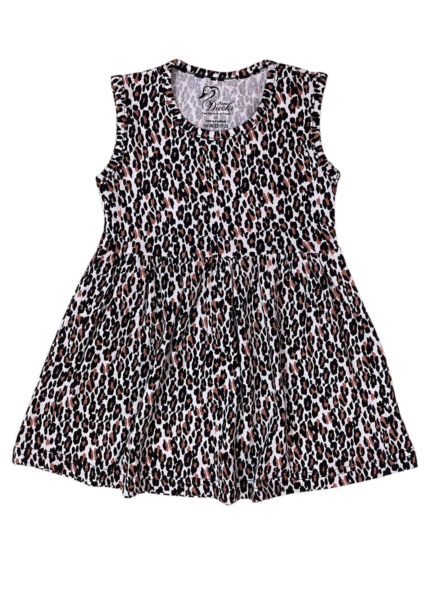 Cheetah pattern sleeveless frock