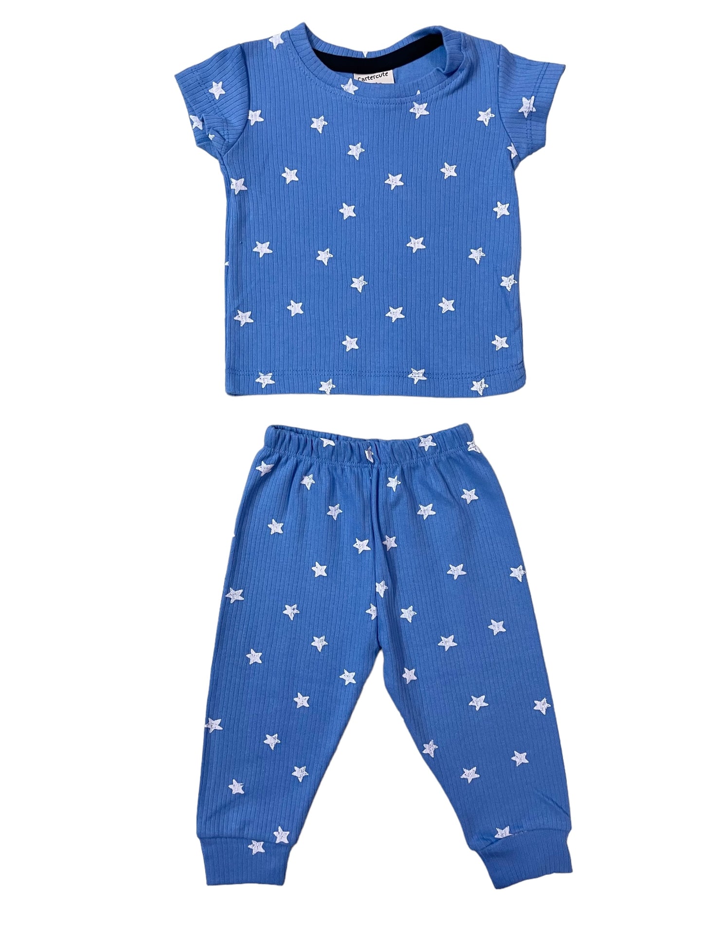 Blue star ribbed pant set