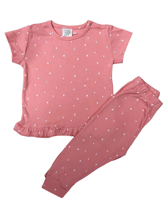 Peach hearts girls Co-ord Set