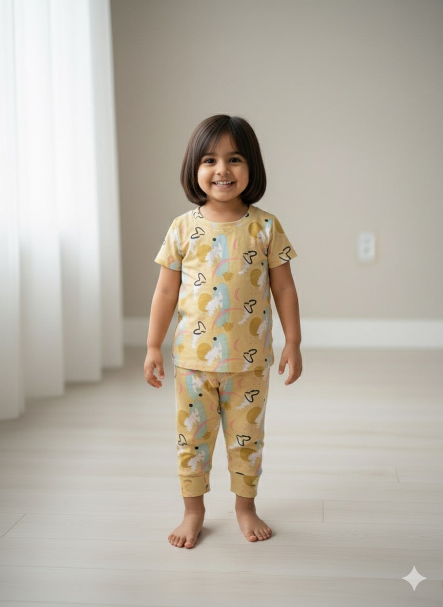 Sandal  Snow ball Fabric Night Suit