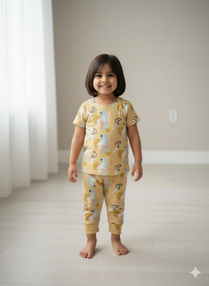 Sandal  Snow ball Fabric Night Suit