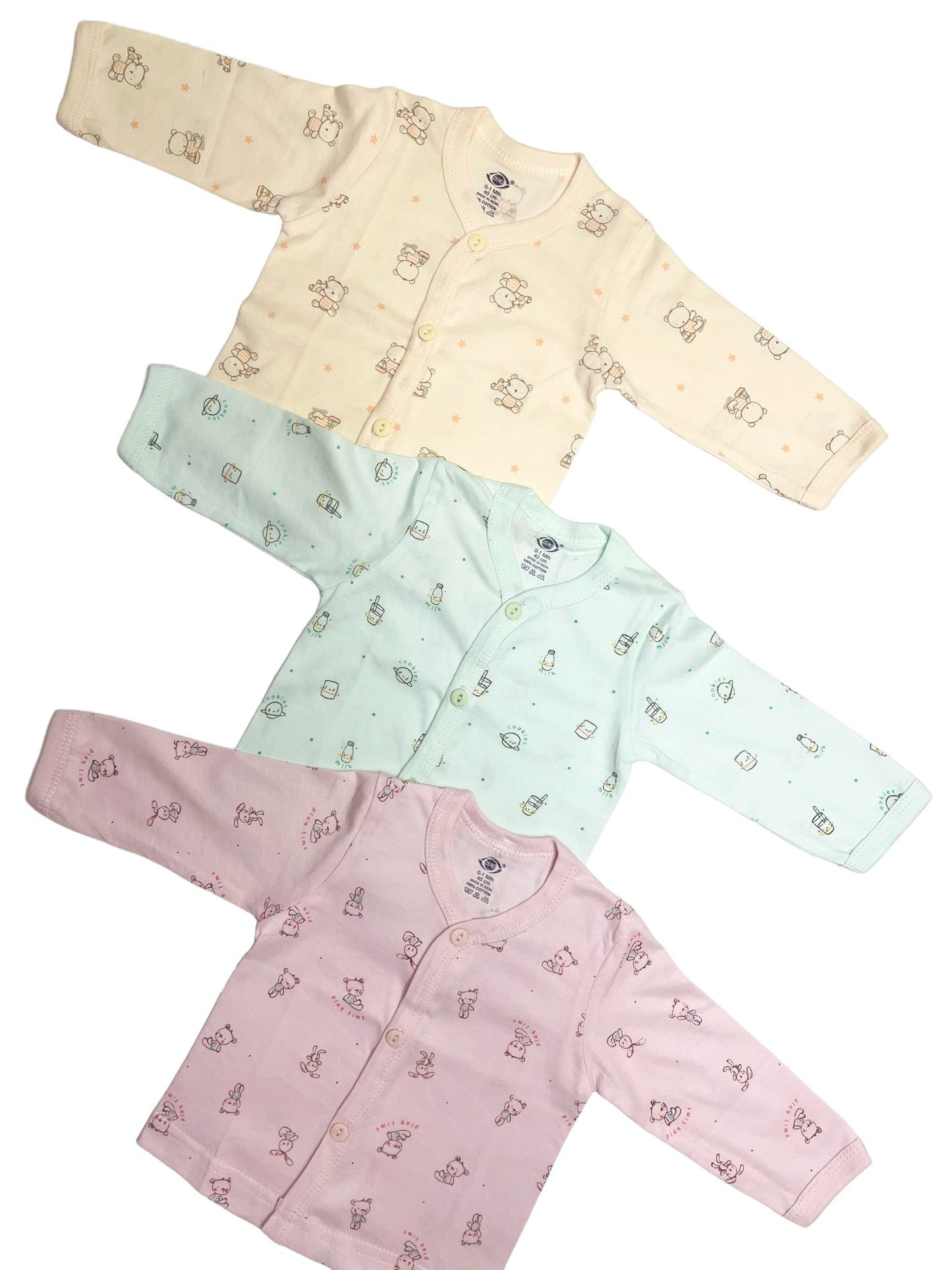 Newborn Full Sleeve Vest - Pack of 3