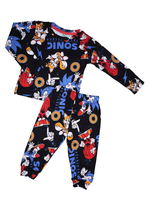 Black cartoon sonic Co-ord Set