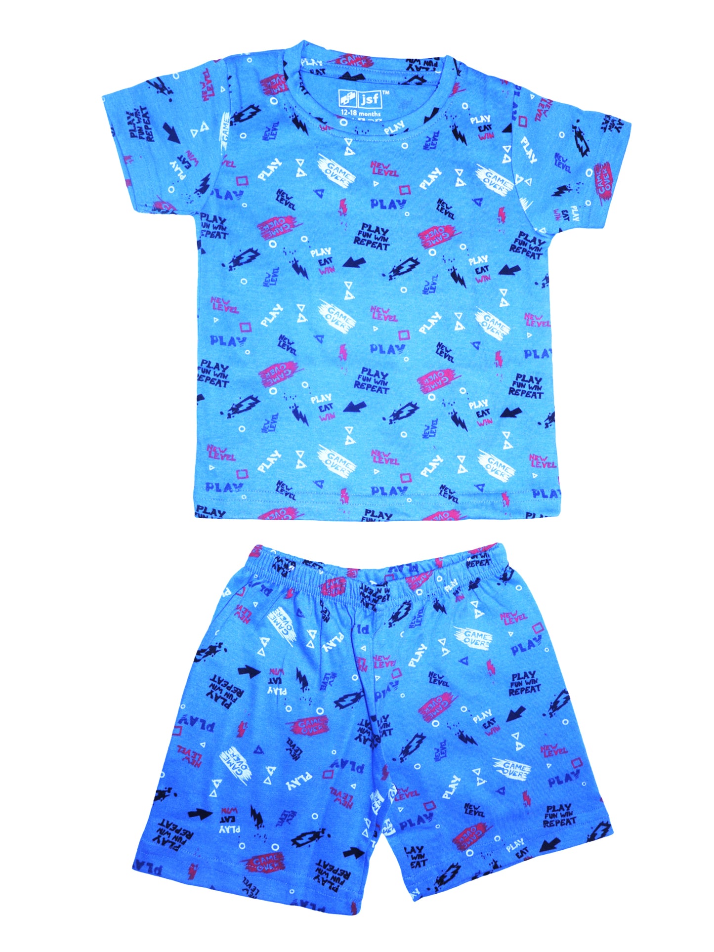 Blue Play Shorts Set