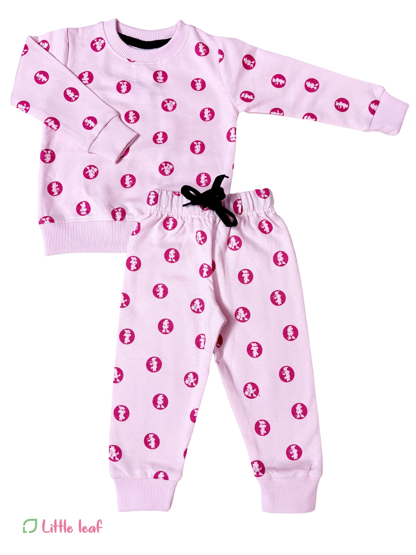 Cotton Jogger Set - Pink Circle