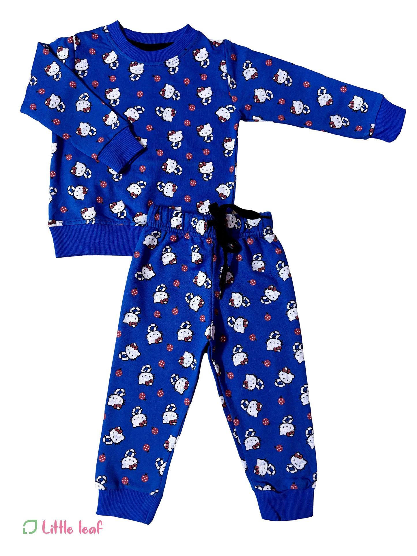 Cotton Jogger Set - Blue Cat