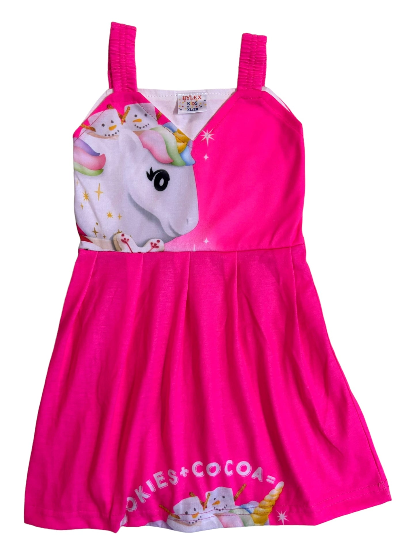 Cotton Belt Frocks - Dark Pink unicorn