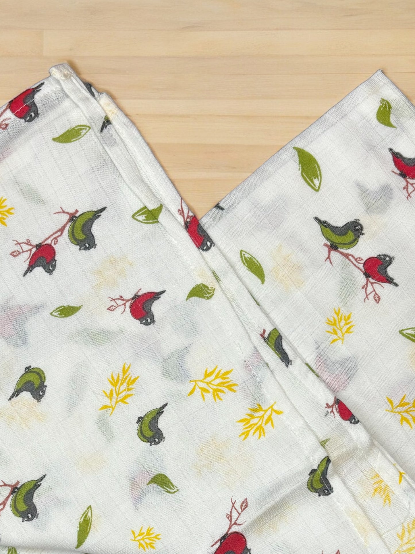 Muslin Swaddle Bird on branch