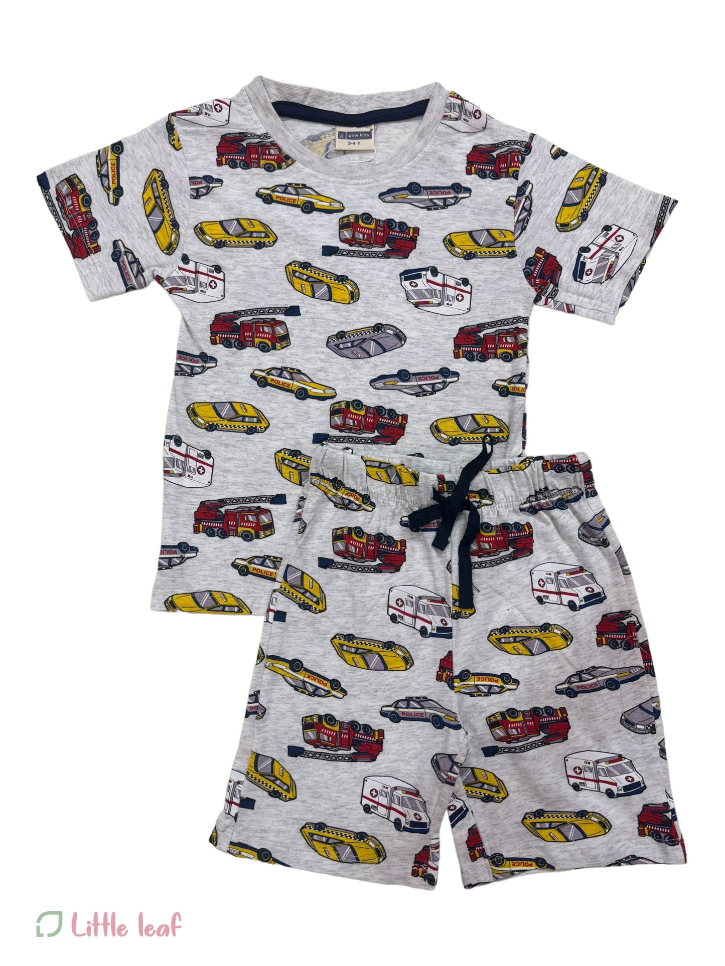 Half Sleeve Shorts Set - Gray Vehicles