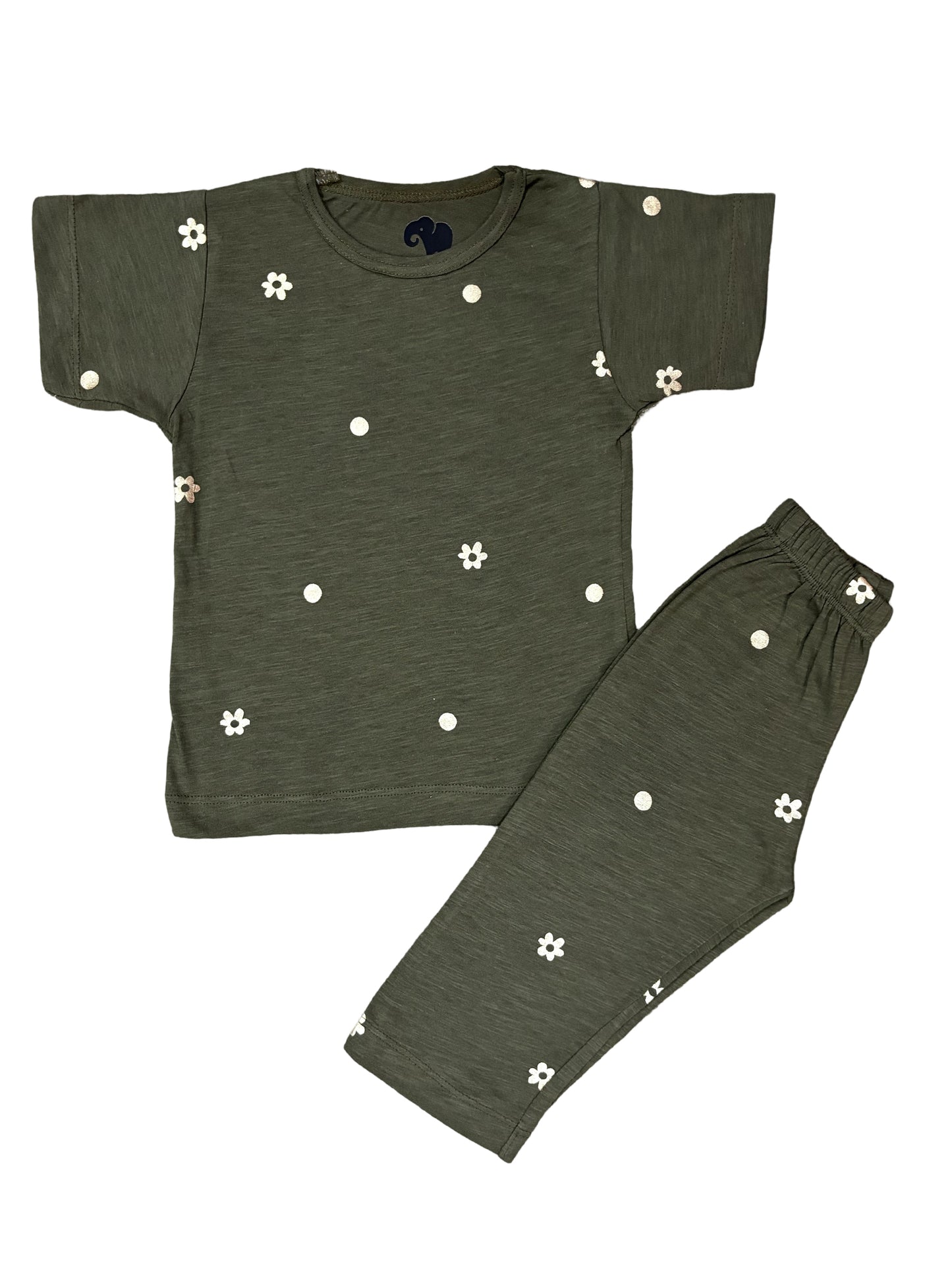 Olive Green Gold Foil Co-ord set